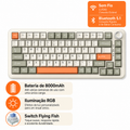 Teclado mecânico com fio AJAZZ AK820 com botões de volume rotativos e teclas hot-swappable para uso em escritório e casa.