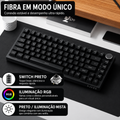 Teclado mecânico com fio AJAZZ AK820 com botões de volume rotativos e teclas hot-swappable para uso em escritório e casa.