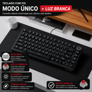 Teclado mecânico com fio AJAZZ AK820 com botões de volume rotativos e teclas hot-swappable para uso em escritório e casa.
