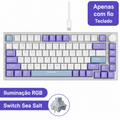 Teclado mecânico com fio AJAZZ AK820 com botões de volume rotativos e teclas hot-swappable para uso em escritório e casa.