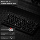 Teclado mecânico com fio AJAZZ AK820 com botões de volume rotativos e teclas hot-swappable para uso em escritório e casa.