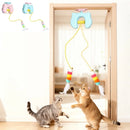 Brinquedo elétrico para gatos com 2 cordas, balanço automático, brinquedo de penas, brinquedo interativo para gatinhos que brincam sozinhos, brinquedo interativo para gatos em formato de lagarta.