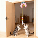 Brinquedo elétrico para gatos com 2 cordas, balanço automático, brinquedo de penas, brinquedo interativo para gatinhos que brincam sozinhos, brinquedo interativo para gatos em formato de lagarta.