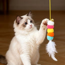 Brinquedo elétrico para gatos com 2 cordas, balanço automático, brinquedo de penas, brinquedo interativo para gatinhos que brincam sozinhos, brinquedo interativo para gatos em formato de lagarta.
