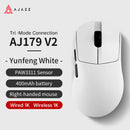 Mouse sem fio AJAZZ AJ179 PRO PAW3395 leve com base de carregamento magnética, mouse gamer ergonômico com macros para PC e laptop.