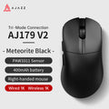 Mouse sem fio AJAZZ AJ179 PRO PAW3395 leve com base de carregamento magnética, mouse gamer ergonômico com macros para PC e laptop.