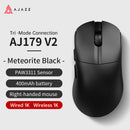 Mouse sem fio AJAZZ AJ179 PRO PAW3395 leve com base de carregamento magnética, mouse gamer ergonômico com macros para PC e laptop.