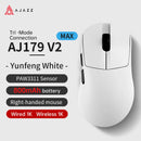 Mouse sem fio AJAZZ AJ179 PRO PAW3395 leve com base de carregamento magnética, mouse gamer ergonômico com macros para PC e laptop.