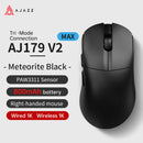 Mouse sem fio AJAZZ AJ179 PRO PAW3395 leve com base de carregamento magnética, mouse gamer ergonômico com macros para PC e laptop.