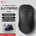 Mouse sem fio AJAZZ AJ179 PRO PAW3395 leve com base de carregamento magnética, mouse gamer ergonômico com macros para PC e laptop.