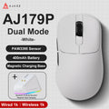 Mouse sem fio AJAZZ AJ179 PRO PAW3395 leve com base de carregamento magnética, mouse gamer ergonômico com macros para PC e laptop.